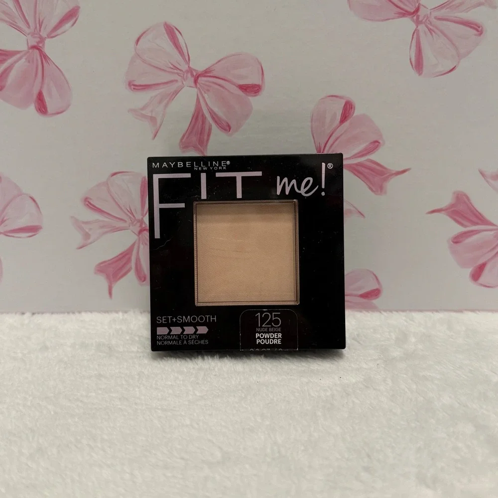 Maybelline Fit Me Pressed Powder 125 Nude Beige Set Smooth Normal To Dry Skin